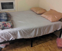 Queen bed frame and mattress 