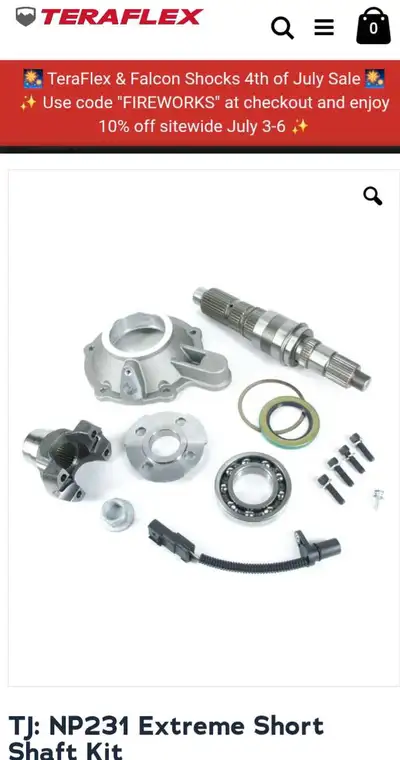 **This kit fits transfer case NP231-J only** I have a brand new, never installed extreme short shaft...
