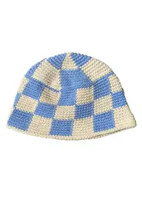 Handmade Bucket Hat (Blue + Off-White)