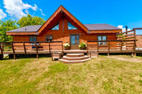 Beautiful Fully Furnished Log Cabin, with swimming pool