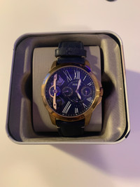 Fossil Watch Rose Gold and Navy band