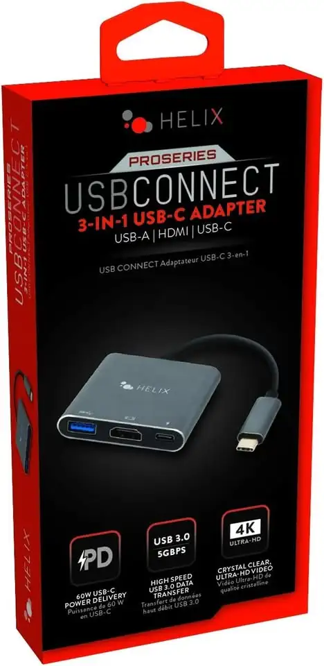 Helix 3-in-1 USB-C Adapter w/ USB-A, HDMI & USB-C Ports ETHHUB3 in Cables & Connectors in Kitchener / Waterloo - Image 3