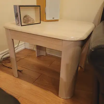 Wooden Corner Table Placed Beside Sofa In Basement 26"x22"x20", View more