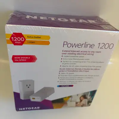 NETGEAR Powerline 1200 Ethernet Adapter Kit – New Sealed, View more