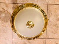 13" polished brass semi-flush mount ceiling light