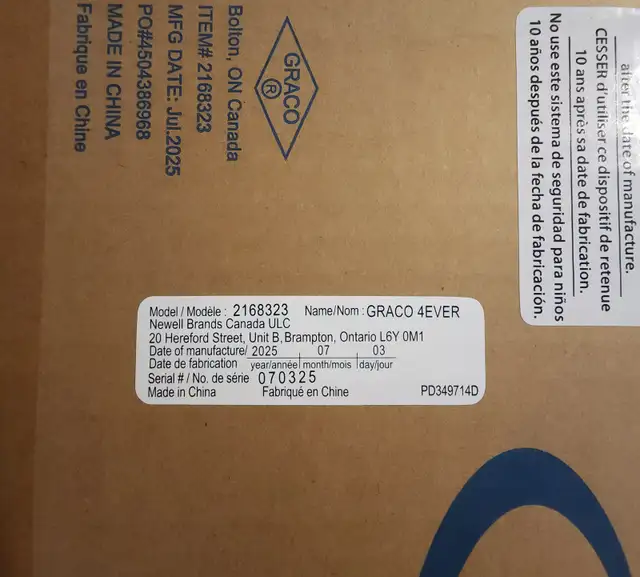 Graco 4Ever All-in-One Car Seat (Drew) - Brand New in Strollers, Carriers & Car Seats in Oakville / Halton Region - Image 7