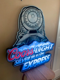 Coors Silver Bullet express Lightup Beer bar sign Mint