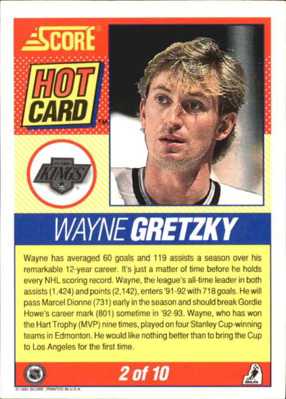 1991-92 SCORE … HOT CARDS Set (10) … with GRETZKY, LEMIEUX, JAGR in Arts & Collectibles in City of Halifax - Image 2