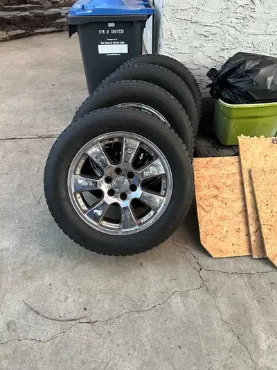 Good condition, a lot of tread left. In Sylvan Lake. GM bolt pattern.