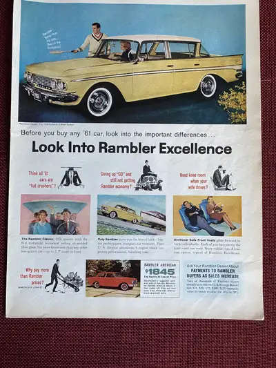 1961 American Motors Rambler Original Ad, View more