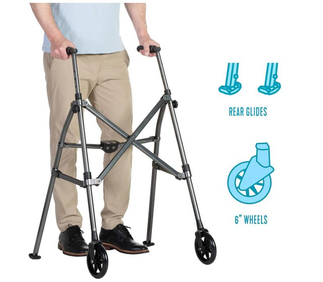 (NEW) Space Saver Folding Walker Lightweight Cobalt Blue Stander in Health & Special Needs in City of Toronto - Image 4