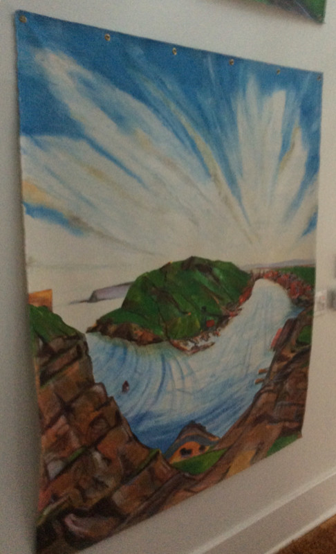 St. John’s Harbour, NL, Acryic on Sailcloth Painting 4ftx5ft in Arts & Collectibles in Bridgewater - Image 2