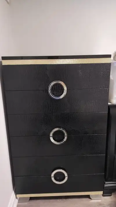 Modern Black Dresser Set 5-DrawerS, View more