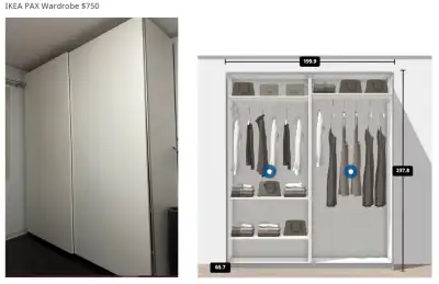 IKEA PAX Wardrobe (Disassembled) slide door