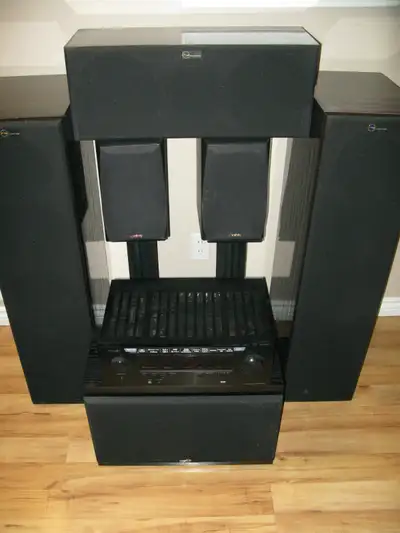 Surround Sound System (excellent condition) $600 OBO 2 Nuance Spatial 3S 3ft Tower speakers (Cherry...