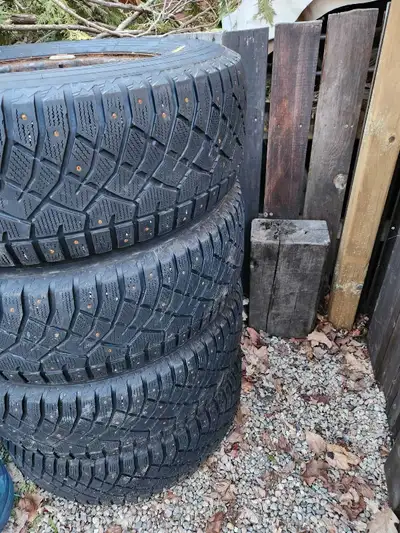 Tacoma/4 Runner tires with rims 255-70-17 winter studed on rims. 50% tread left. Good for 2 more win...