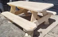 Hand built picnic tables for sale.