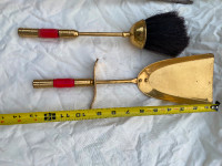 Brass fireplace tool set