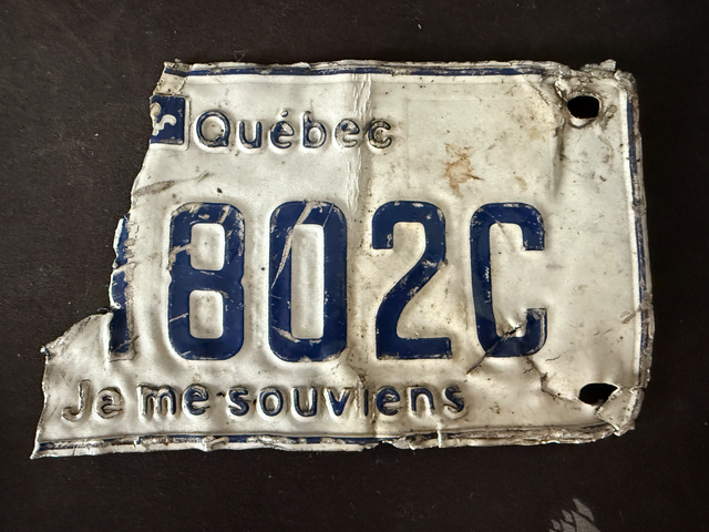 found motorcycle plate
