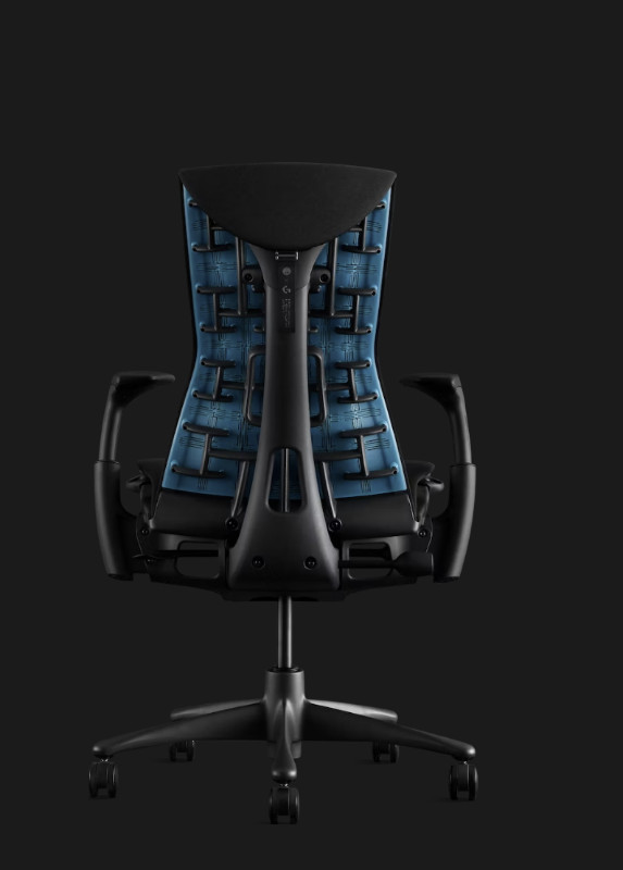 Herman Miller Embody Gaming Chair Graphite, Black, Cyan Chairs