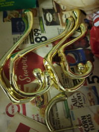 NEW BRASS WALL CLOTHES HANGING HOOKS EACH $5 FOR BIG, SMALL $2