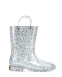 Kids Glitter Rain Boot - Western Chief SILVER, size 5 toddler