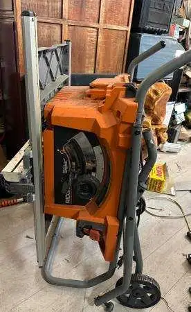 Selling a RIDGID 10-Inch Jobsite Table Saw complete with a heavy-duty folding mobile stand. Great to...