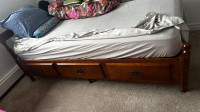 Bed frame with draws