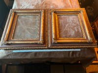 Antique Victorian era 1800's solid oak & gold picture frames