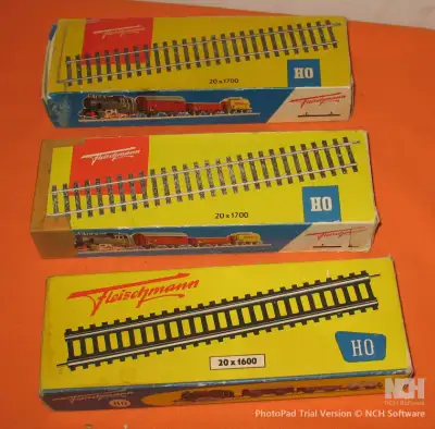 HO Electric Train Model Railroad 3 Pack Tracks - Total 20 ea. Box Straight Rail - Total 60 Tracks pe...