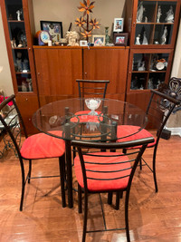 Bistro Table with 6 Chairs Glass