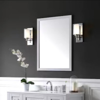 Home Decorators 28" W x 36" H Framed Bathroom Vanity Mirror Grey