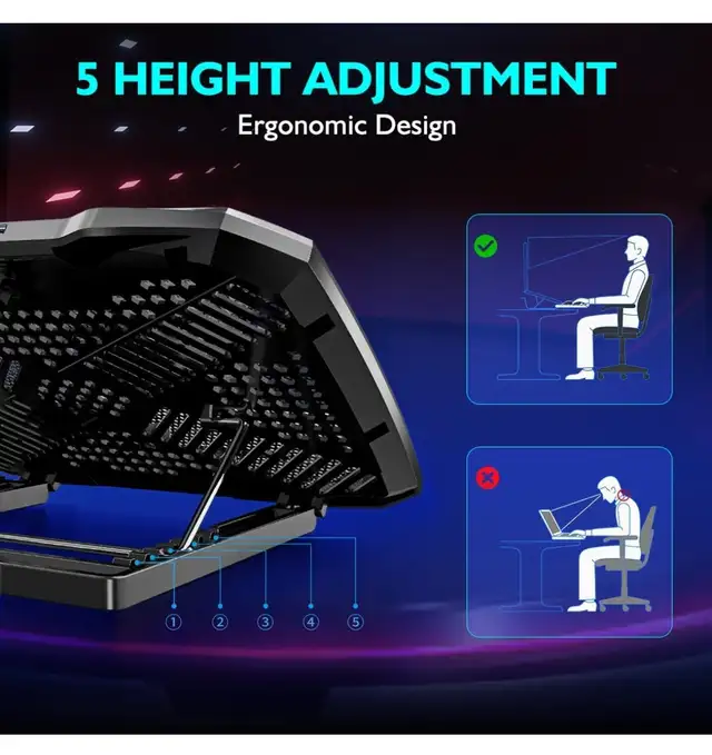 AIMIUZI F2 Plus Laptop Cooling Pad in Laptop Accessories in Markham / York Region - Image 3