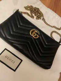 Authentic Black Leather Gucci Purse 