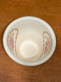 Cup by Salem China Co. USA, GOLD TRIM with Rose Inside.