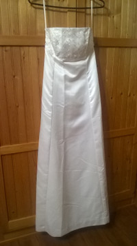 Satin Wedding Gown. Size Small