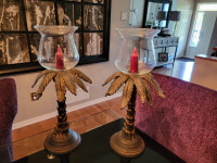 Weathered Brass Hurricane Lamps