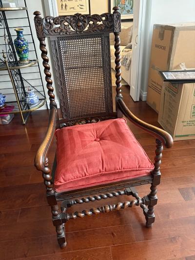 Beautiful antique English high back chair, View more