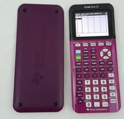 Texas Instruments TI-84 Plus CE Plum Graphing Calculator like new! free manual online to learn! Enha...