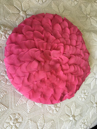 Bouclair decorative pink round flower pillow  $25