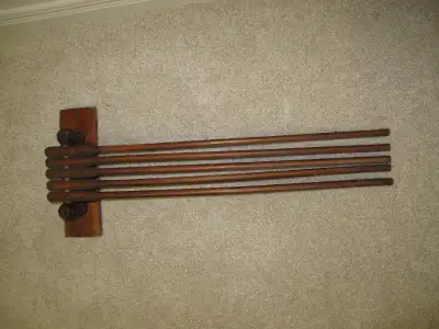 ANTIQUE SWINGING WOODEN TOWEL RACK - 5 bars, View more
