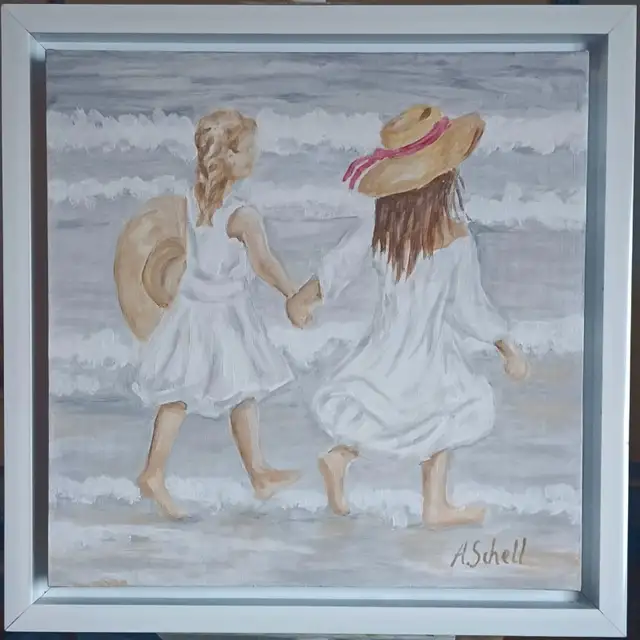 Original Acrylic Painting Entitled "Beach Friends" in Arts & Collectibles in Mississauga / Peel Region - Image 2