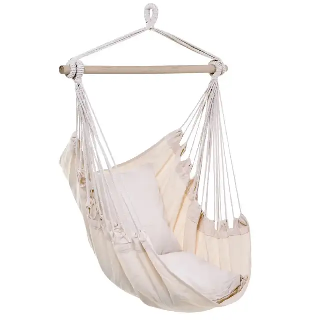 Hammock Chair Swing Hanging Macrame Chair Cotton w/ Two Soft in Chairs & Recliners in Markham / York Region - Image 3