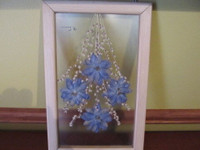 Framed dry flowers 7" x 11" hanging art piece