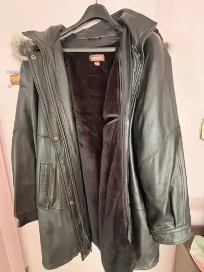 Black Danier Plus size woman’s leather coat, View more