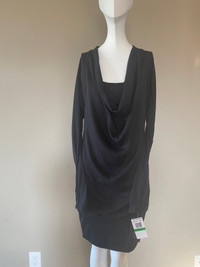 Tempted Black Cowl Neck Dress - Large - NWT