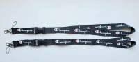 Black Champion Keychain Lanyard Sports ID Tag Holder