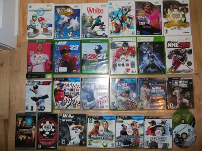 Jeux vidéo (video games) PS3, PS2, Wii, XBox (360, One), Nintend, Voir plus