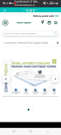 Mattress topperComfort tech 3" cooling mattress topper for doubl