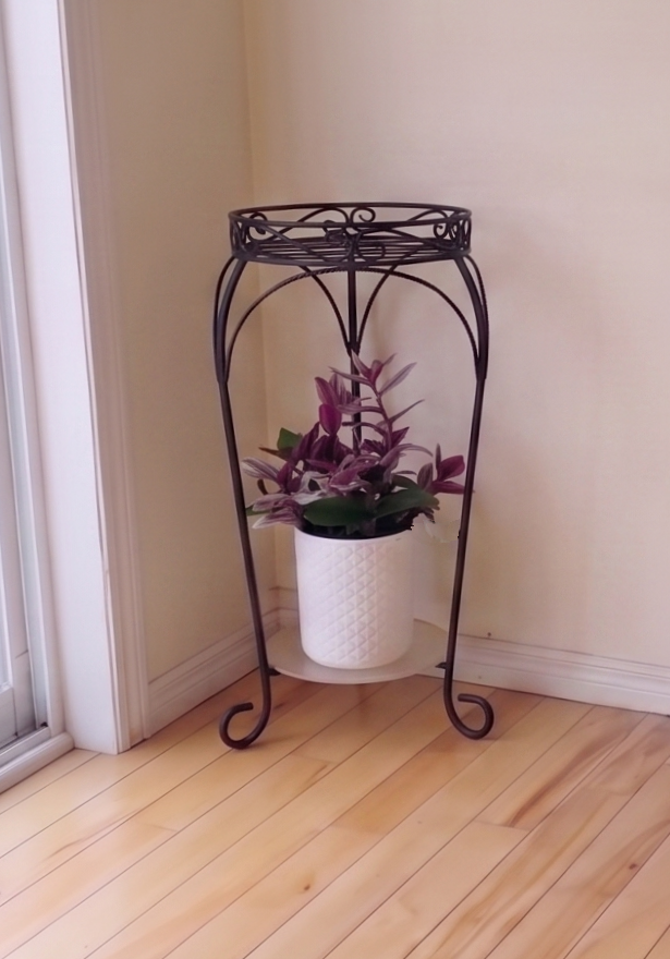 Solid 2-level metal plant stand504929975660728323